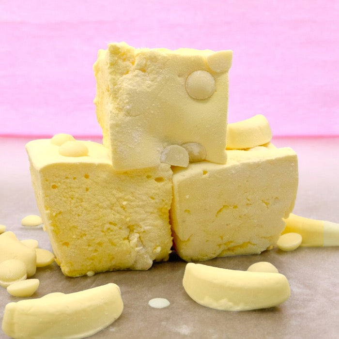 Marshmallow Bananen Baiser Weiße Schokolade