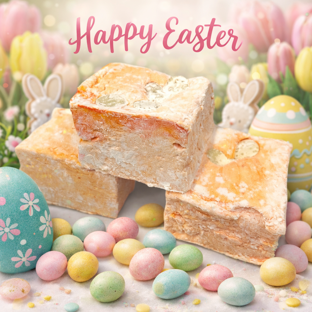 Marshmallow Peach White Chocolate – Happy Easter Edition - Marshmallowstore.nl